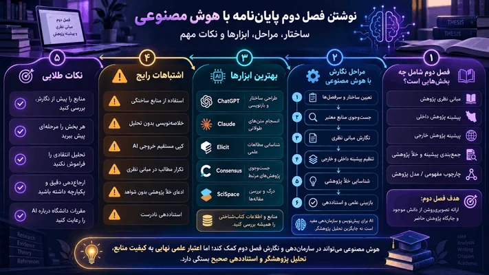 نوشتن فصل دوم پایان نامه با هوش مصنوعی